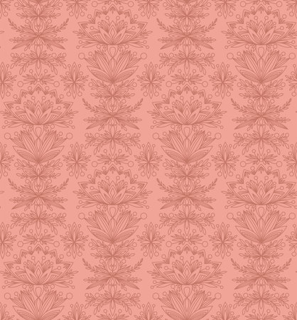 PINK PATTERN WITH FABULOUS PINK FLOWERS IN VECTORのイラスト素材