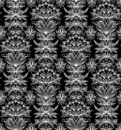 BLACK PATTERN WITH FABULOUS WHITE COLORS IN THE VECTORのイラスト素材