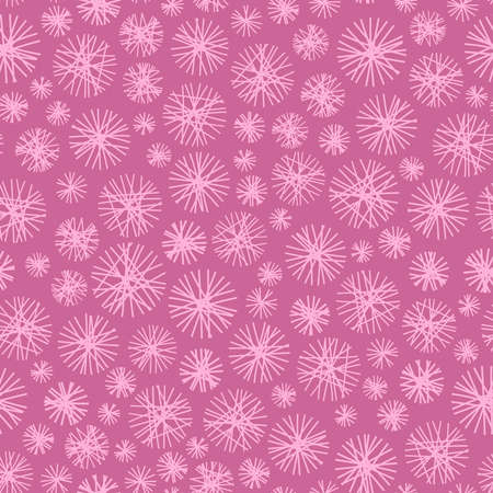 Seamless pattern with linear circles on a pink background in vectorのイラスト素材