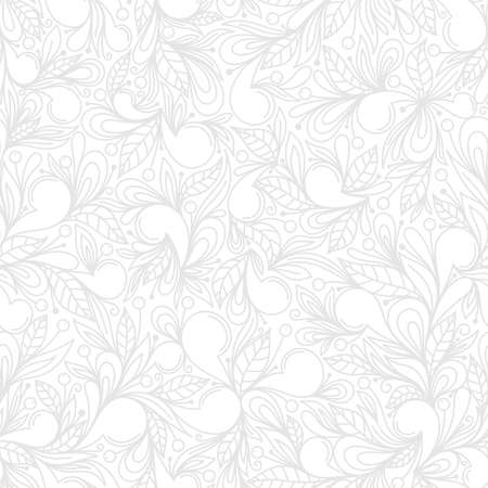 GRAY AND WHITE SEAMLESS PATTERN WITH FLORAL PATTERN IN VECTORのイラスト素材