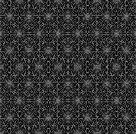 BLACK SEAMLESS PATTERN WITH LINEAR ORNAMENT IN VECTORのイラスト素材