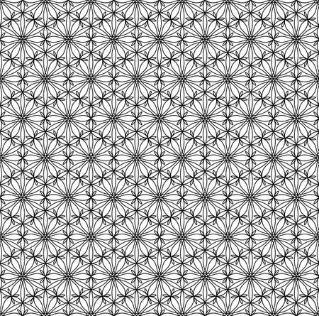BLACK AND WHITE SEAMLESS PATTERN WITH LINEAR ORNAMENT IN VECTORのイラスト素材
