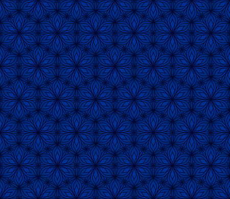 BLUE SEAMLESS PATTERN WITH LINEAR ORNAMENT IN VECTORのイラスト素材