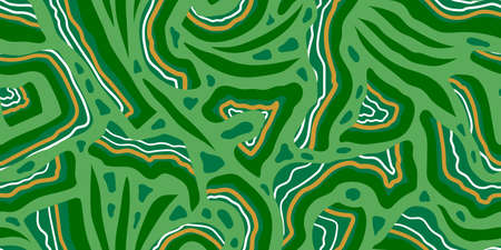 A LONG SEAMLESS ABSTRACT PATTERN WITH GREEN SECTIONS OF STONES ON A LIGHT GREEN BACKGROUND IN VECTORのイラスト素材