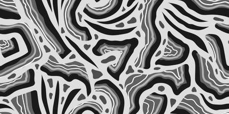A LONG SEAMLESS ABSTRACT BLACK AND WHITE PATTERN WITH SHAPELESS SPOTS IN THE VECTORのイラスト素材