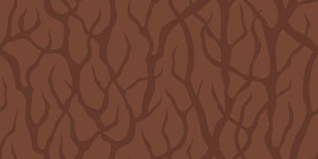 A LONG SEAMLESS ABSTRACT PATTERN WITH BROWN THICKETS OF BRANCHES ON A BROWN BACKGROUND IN VECTORのイラスト素材