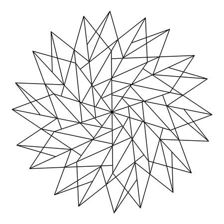 COLORING BOOK FOR ADULTS WITH A GEOMETRIC MANDALA ON A WHITE BACKGROUND IN VECTORのイラスト素材