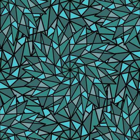 ABSTRACT SEAMLESS GEOMETRIC PATTERN IN TURQUOISE SHADES IN VECTORのイラスト素材