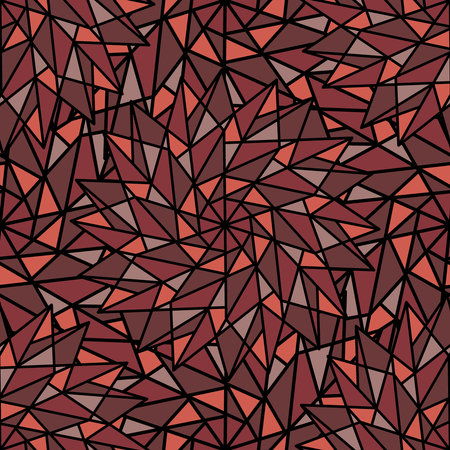 ABSTRACT SEAMLESS GEOMETRIC PATTERN IN RED SHADES IN VECTORのイラスト素材