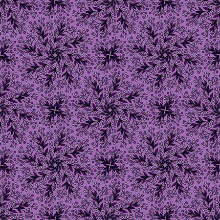 LIGHT LILAC SEAMLESS PATTERN WITH ROUND BERRY ORNAMENT IN VECTORのイラスト素材