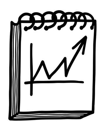 Black contour drawing of a graph on a white background in a vectorのイラスト素材