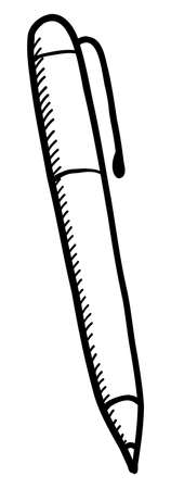 Black contour pen drawing on a white background in vectorのイラスト素材