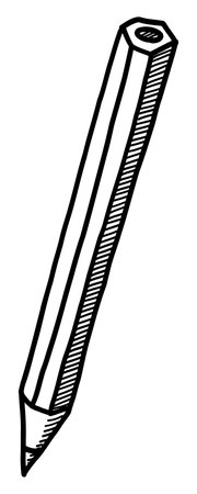 BLACK CONTOUR PENCIL DRAWING ON A WHITE BACKGROUND IN VECTORのイラスト素材