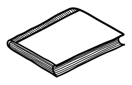Black outline drawing of a notebook on a white background in vectorのイラスト素材