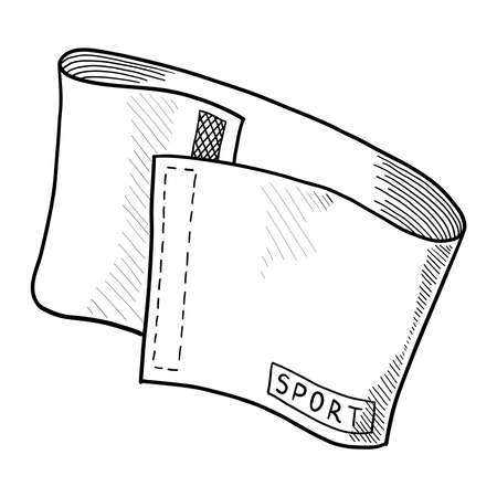 BLACK CONTOUR DRAWING OF A SLIMMING BELT ON A WHITE BACKGROUND IN VECTORのイラスト素材