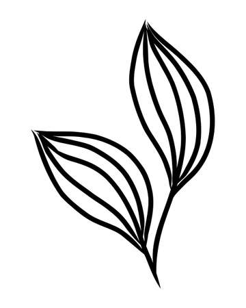 SKETCH OF A TWIG OF A PLANT ISOLATED ON A WHITE BACKGROUND IN VECTORのイラスト素材
