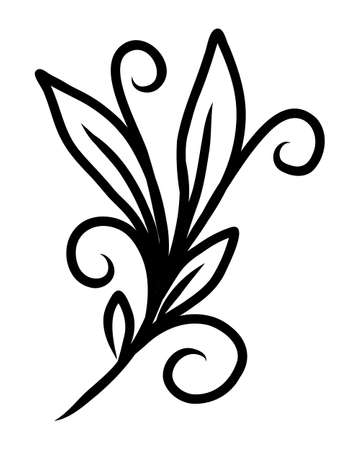 SKETCH OF A TWIG OF A PLANT ISOLATED ON A WHITE BACKGROUND IN VECTORのイラスト素材