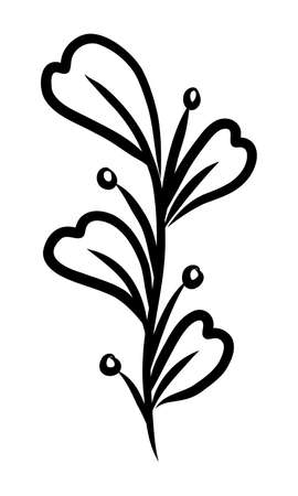 SKETCH OF A TWIG OF A PLANT ISOLATED ON A WHITE BACKGROUND IN VECTORのイラスト素材