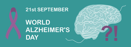 HORIZONTAL BANNER WITH A SILHOUETTE OF THE BRAIN ON A TURQUOISE BACKGROUND IN VECTORのイラスト素材