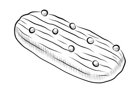 BLACK CONTOUR DRAWING OF ECLAIR ON A WHITE BACKGROUND IN VECTORのイラスト素材