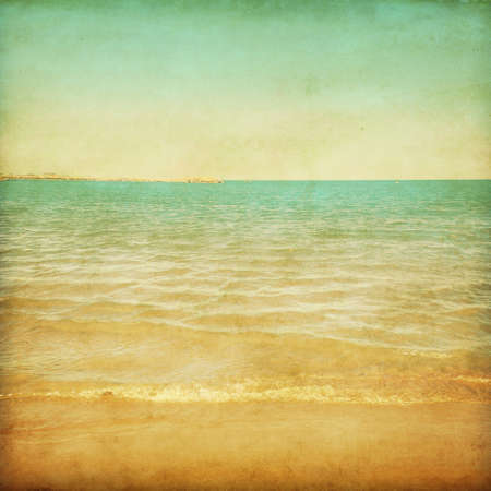 Grunge style photo of seascape の写真素材