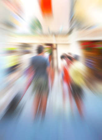Pedestrian in the city in motion blur の写真素材