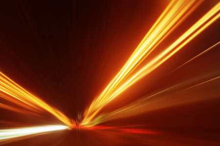 Abstract image of speed motion on the road at night time.の写真素材