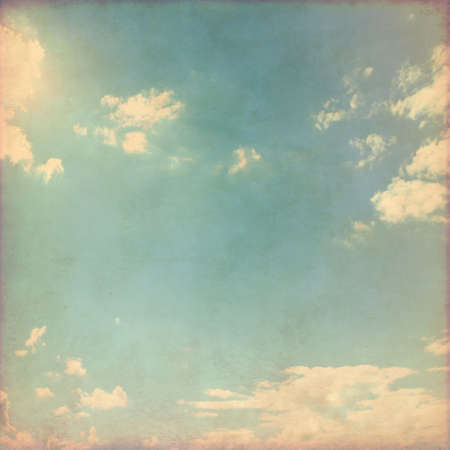 Blue sky in grunge and retro style.の写真素材