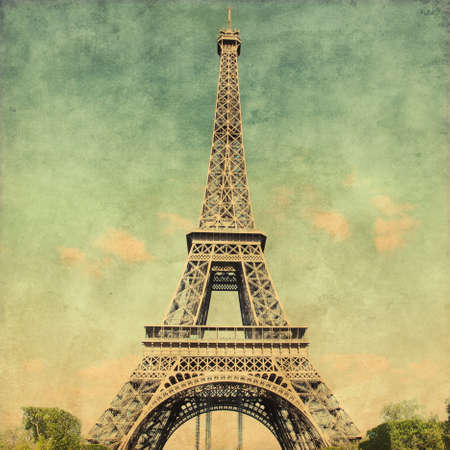 View of  Eiffel Tower.Grunge style photo.の写真素材