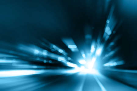 Abstract image of speed motion on the road at night time.の写真素材