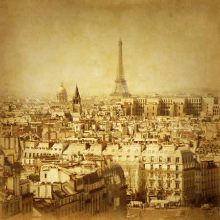 View of Eiffel Tower.Paris.Old style photo.の写真素材