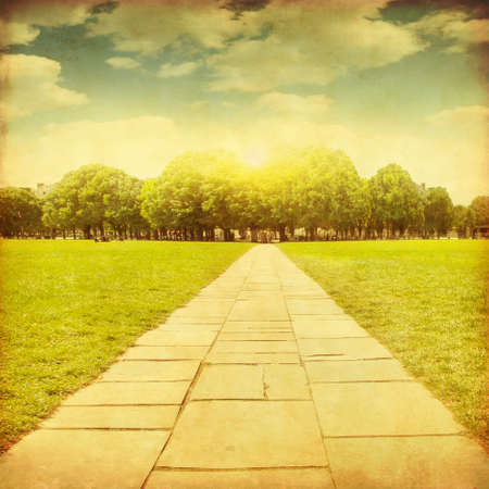 Stone pathway in grunge and retro style.の写真素材