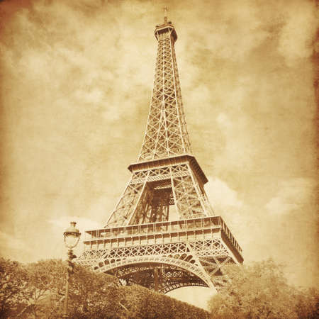 View of Eiffel Tower.Paris.Old style photo.の写真素材