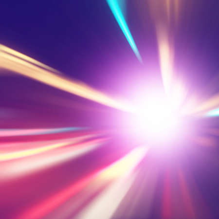 Abstract image of speed motion on the night road.の写真素材