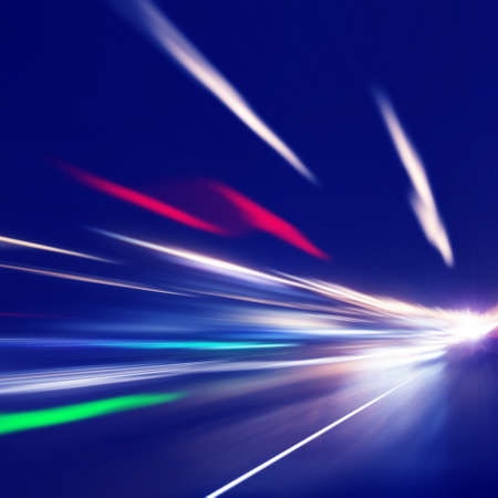 Abstract image of traffic lights in the city.Motion blur.の写真素材