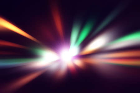 Abstract image of motion blurred traffic lights.の写真素材