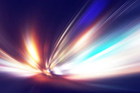Abstract image of speed motion at night.の写真素材