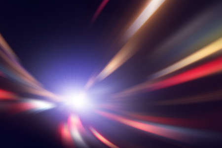 Abstract image of high speed on the road at night.の写真素材