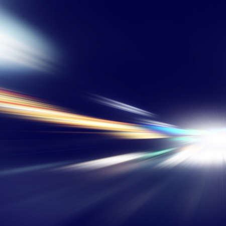 Abstract image of speed motion on the road at night.の写真素材