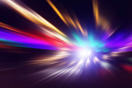 Abstract image of speed motion on the road at night time.の写真素材