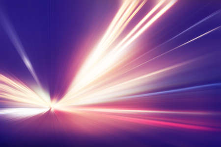 Abstract image of speed motion on the road at night time.の写真素材