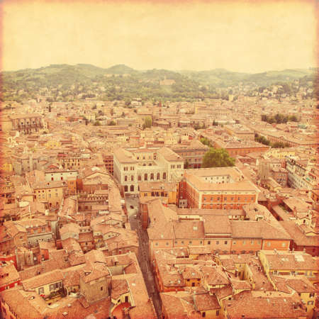 View of Bologna. Italy. Old style photo.の写真素材