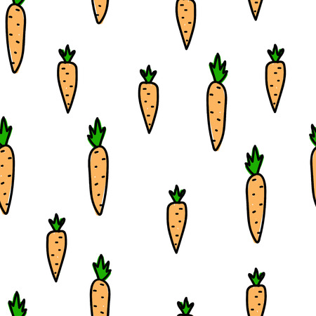Seamless carrot pattern. Simple cute background for kitchen design.の写真素材
