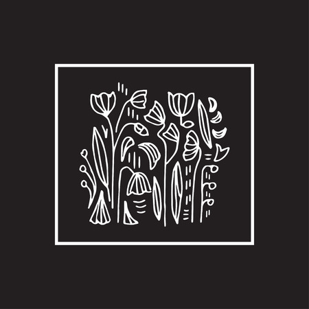 Traditional ornament. Floral black and white vector illustration.のイラスト素材