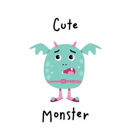 Simple vector illustration. Cute monster for Halloween design.のイラスト素材
