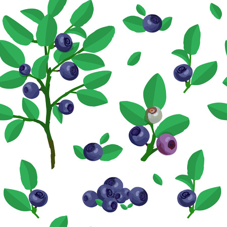 Colorful simple background. Cute berry and leaf pattern.のイラスト素材