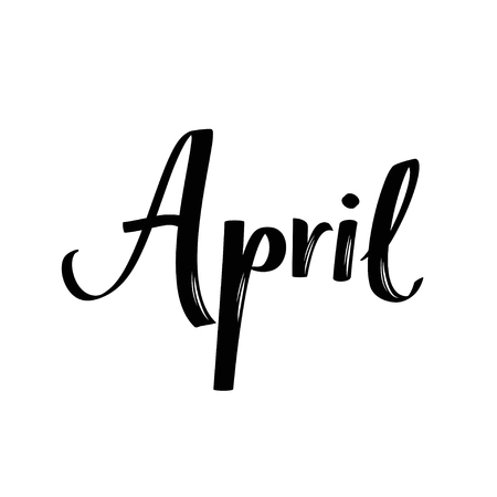 Handwritten calligraphic word. April month nameのイラスト素材