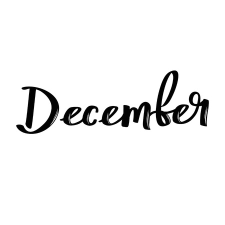 Handwritten calligraphic word. December month nameのイラスト素材