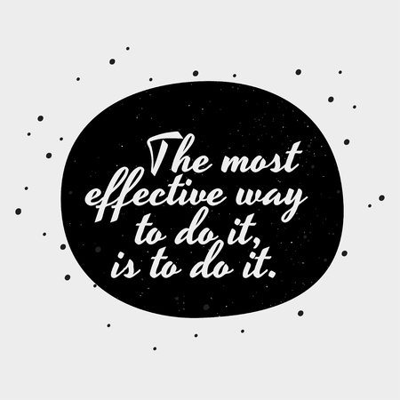 Vector grained illustration. Black and white poster with motivational qoute.のイラスト素材