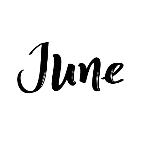Handwritten calligraphic word. June month nameのイラスト素材